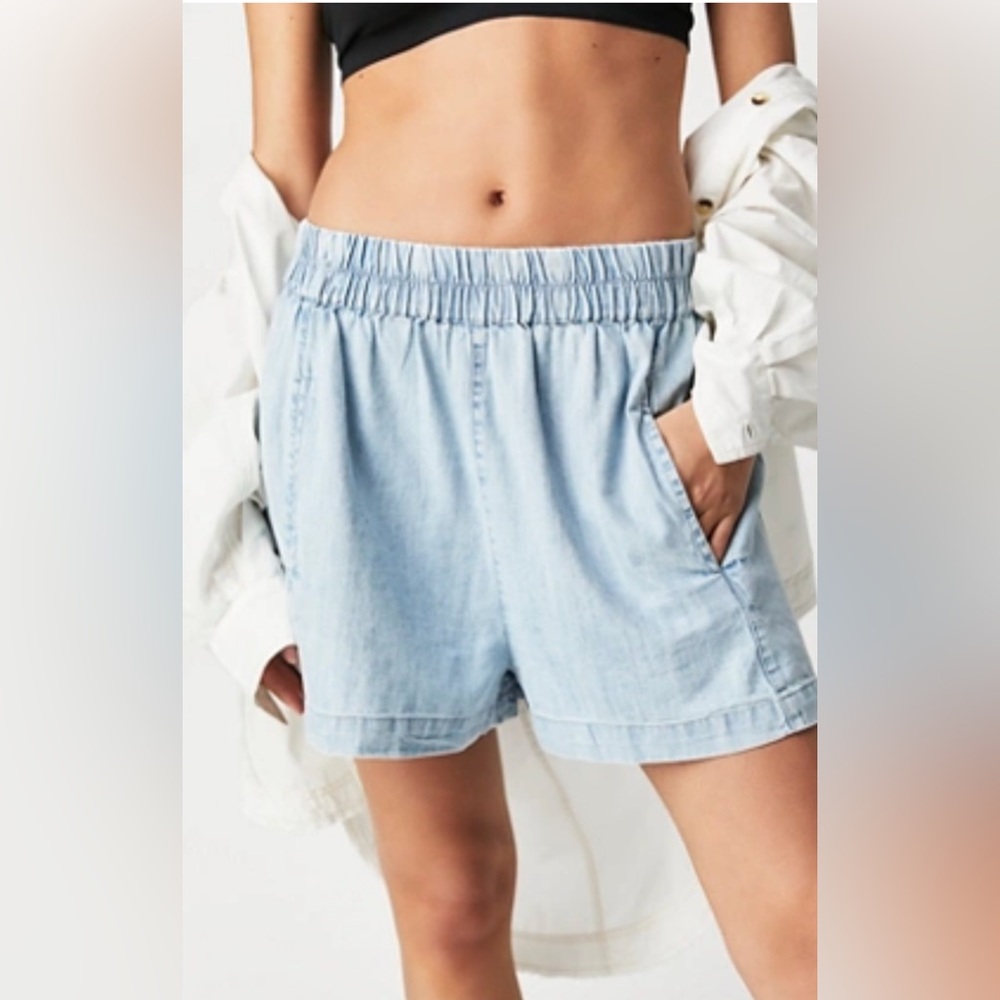 We The Free Light Blue Jean Shorts